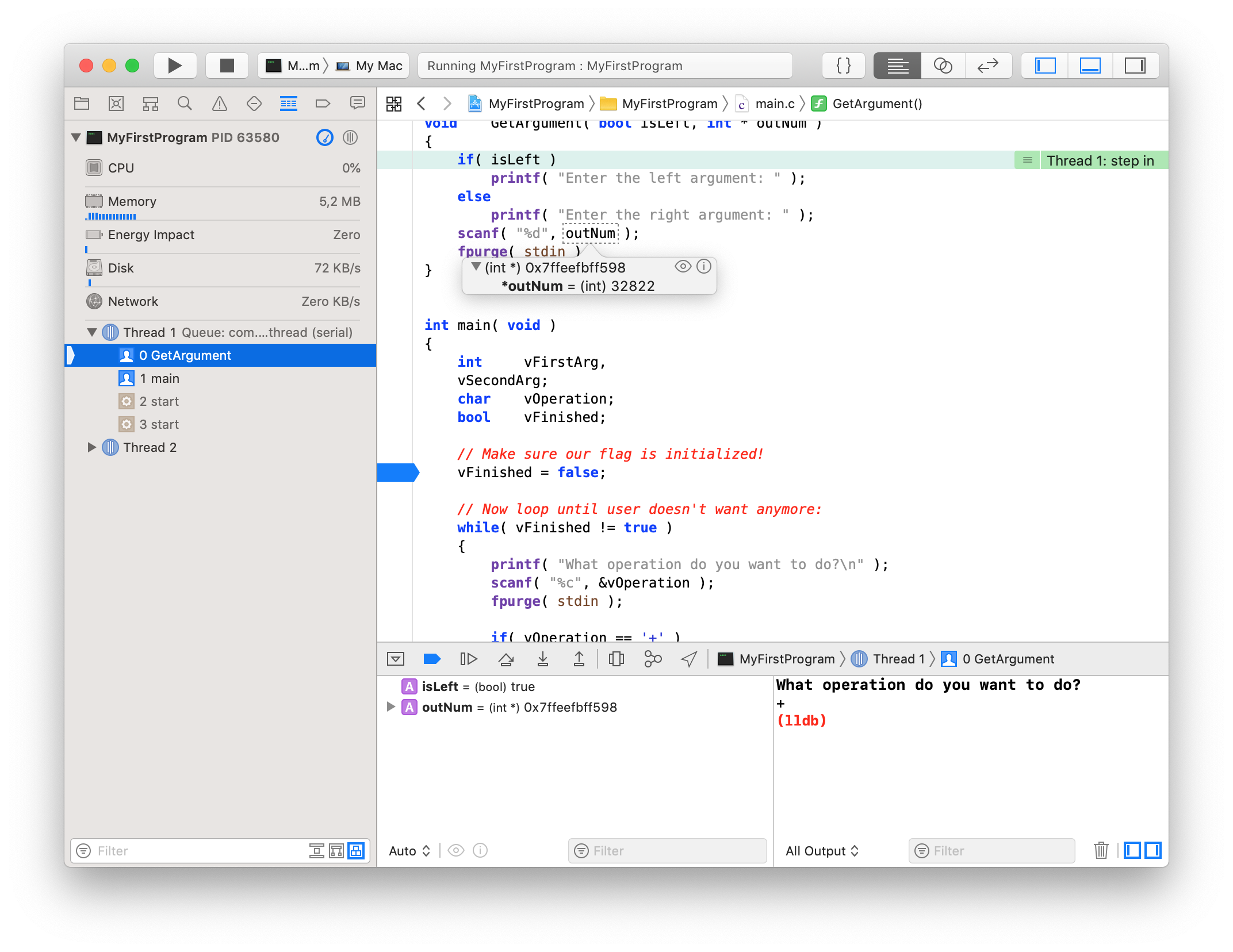Xcode code sense tooltip opened a few levels deep